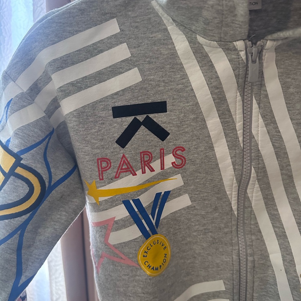 Kenzo Gray Zip-Up with Colorful Embroidery - Picture 2 of 16